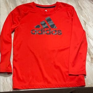 Adidas Kids Bright Red/Orange Long Sleeve Tee